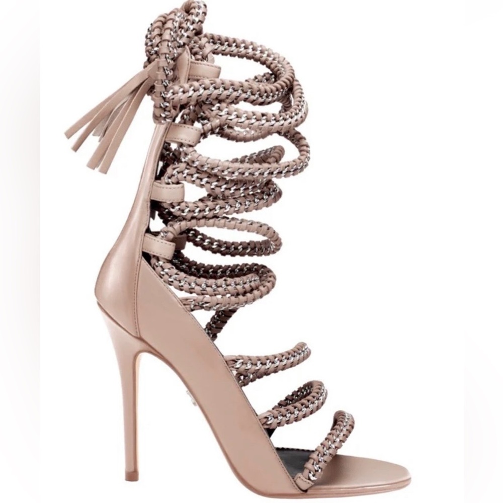 Vintage Monika Chiang Imena gladiator strap up sandal. 4.5in heel.